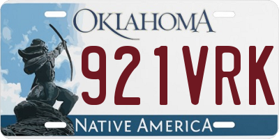 OK license plate 921VRK