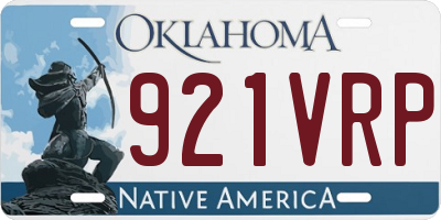 OK license plate 921VRP