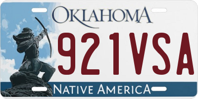 OK license plate 921VSA