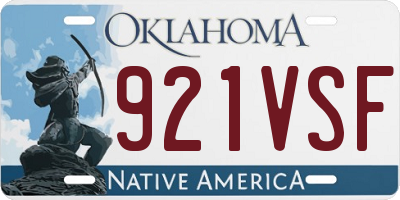 OK license plate 921VSF