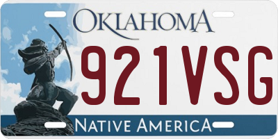 OK license plate 921VSG