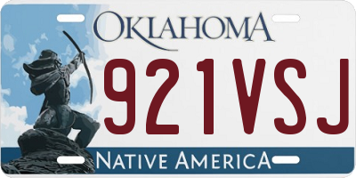 OK license plate 921VSJ