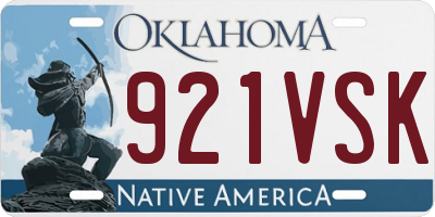 OK license plate 921VSK