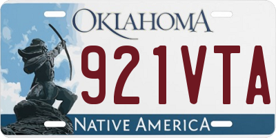OK license plate 921VTA