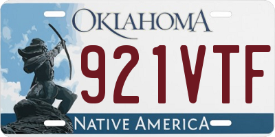 OK license plate 921VTF