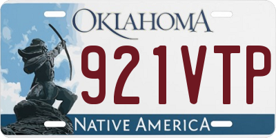 OK license plate 921VTP