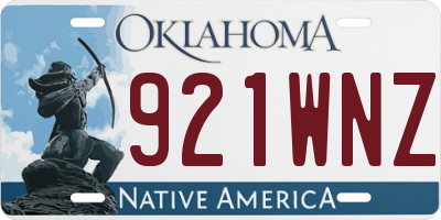 OK license plate 921WNZ