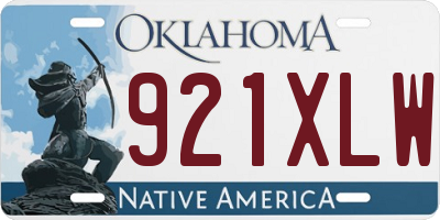 OK license plate 921XLW