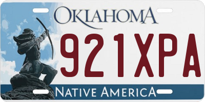 OK license plate 921XPA