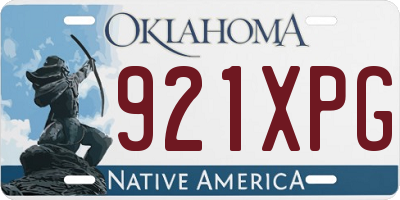 OK license plate 921XPG