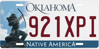 OK license plate 921XPI