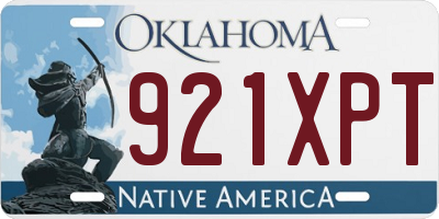 OK license plate 921XPT