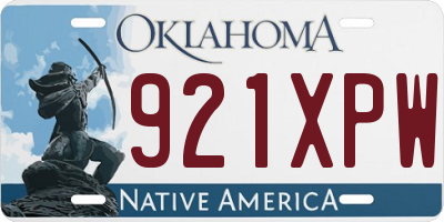 OK license plate 921XPW