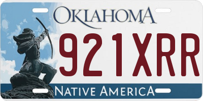 OK license plate 921XRR