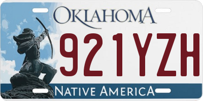 OK license plate 921YZH