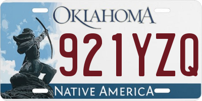 OK license plate 921YZQ