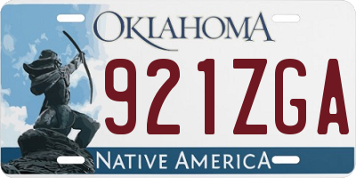 OK license plate 921ZGA