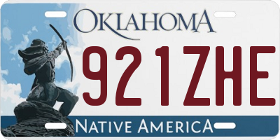 OK license plate 921ZHE