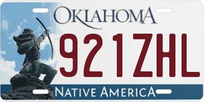 OK license plate 921ZHL
