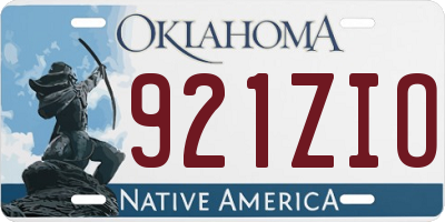 OK license plate 921ZIO