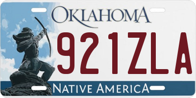 OK license plate 921ZLA