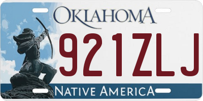 OK license plate 921ZLJ