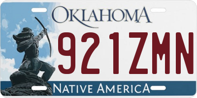 OK license plate 921ZMN