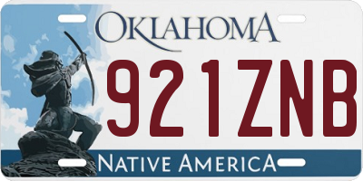OK license plate 921ZNB