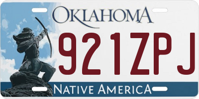 OK license plate 921ZPJ