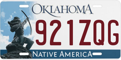 OK license plate 921ZQG