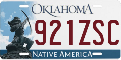 OK license plate 921ZSC