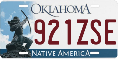 OK license plate 921ZSE