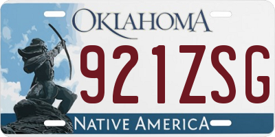 OK license plate 921ZSG