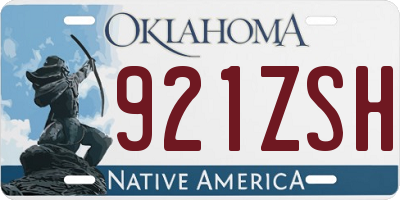 OK license plate 921ZSH