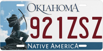 OK license plate 921ZSZ