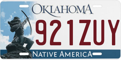 OK license plate 921ZUY