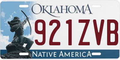 OK license plate 921ZVB