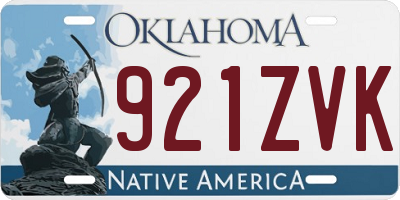 OK license plate 921ZVK