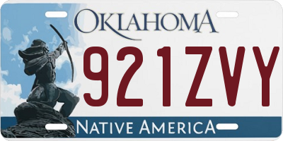 OK license plate 921ZVY