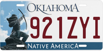 OK license plate 921ZYI