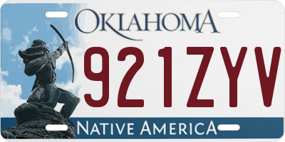 OK license plate 921ZYV