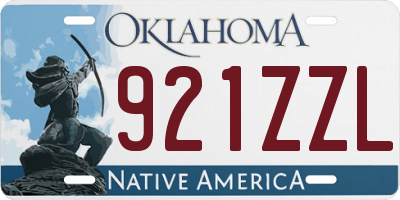 OK license plate 921ZZL