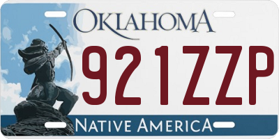 OK license plate 921ZZP