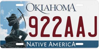 OK license plate 922AAJ