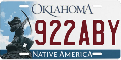 OK license plate 922ABY
