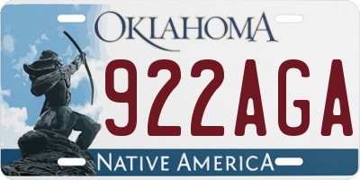 OK license plate 922AGA