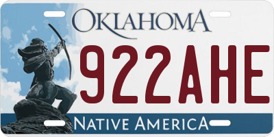 OK license plate 922AHE