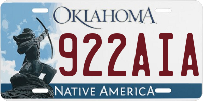OK license plate 922AIA