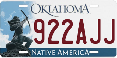 OK license plate 922AJJ