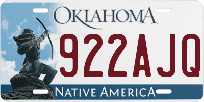 OK license plate 922AJQ